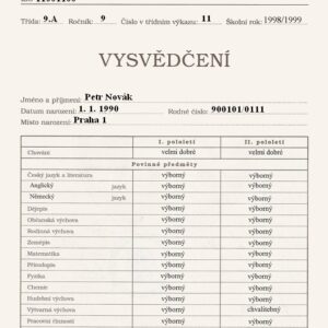 Tłumaczenie przysięgłe świadectwa ukończenia szkoły z Czech na język polski – online