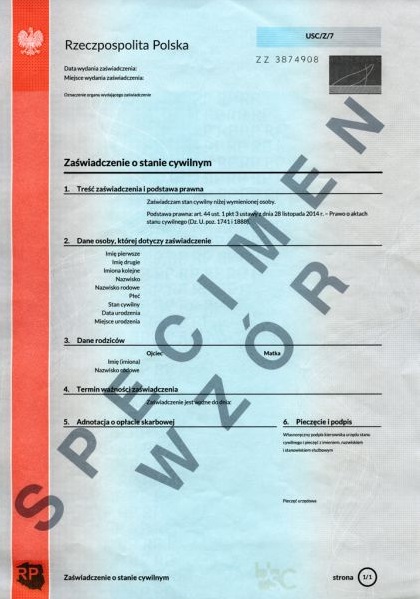 Tłumaczenie przysięgłe zaświadczenia o stanie cywilnym z Polski na język angielski – online