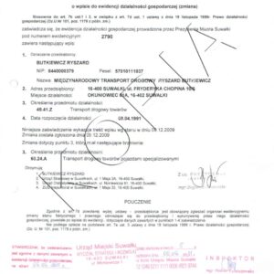 Tłumaczenie przysięgłe wpisu do ewidencji działalności gospodarczej z Polski na język niemiecki – online
