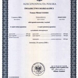 Tłumaczenie przysięgłe świadectwa maturalnego z Polski na język angielski – online