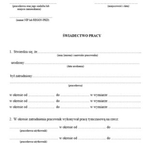 Tłumaczenie przysięgłe świadectwa pracy z Polski na język angielski – online