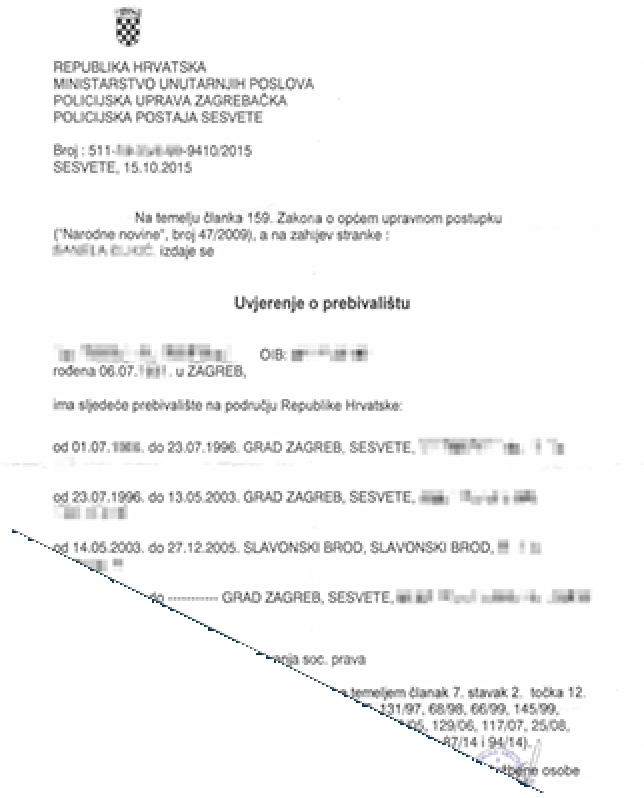 Tłumaczenie przysięgłe zaświadczenia o miejscu zamieszkania z Chorwacji na język polski – online