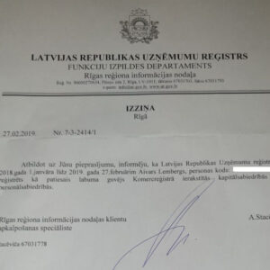 Tłumaczenie przysięgłe wpisu do ewidencji działalności gospodarczej z Łotwy na język polski – online