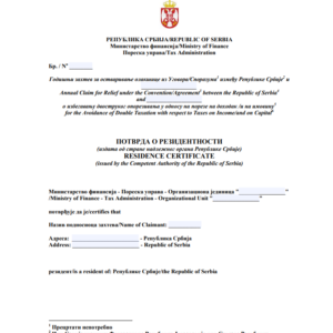 Tłumaczenie przysięgłe certyfikatu rezydencji podatkowej z Serbii na język polski – online
