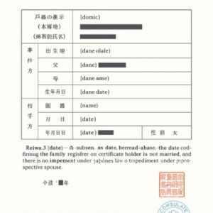 Tłumaczenie przysięgłe zaświadczenia o braku przeszkód do zawarcia małżeństwa z Japonii na język polski – online