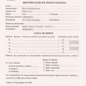 Tłumaczenie przysięgłe aktu zgonu z Portugalii na język polski – online