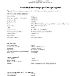 Tłumaczenie przysięgłe wyciągu z KRS z Słowenii na język polski – online