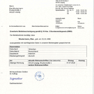 Tłumaczenie przysięgłe zaświadczenia o miejscu zamieszkania z Niemiec na język polski – online